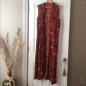 Free People Longline Sleeveless Duster Vest